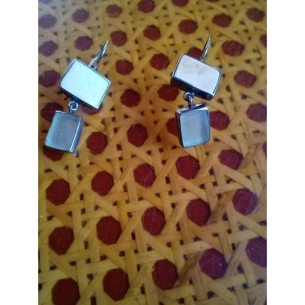 Jessica Lee 925 Sterling Silver Sea Glass Earrings